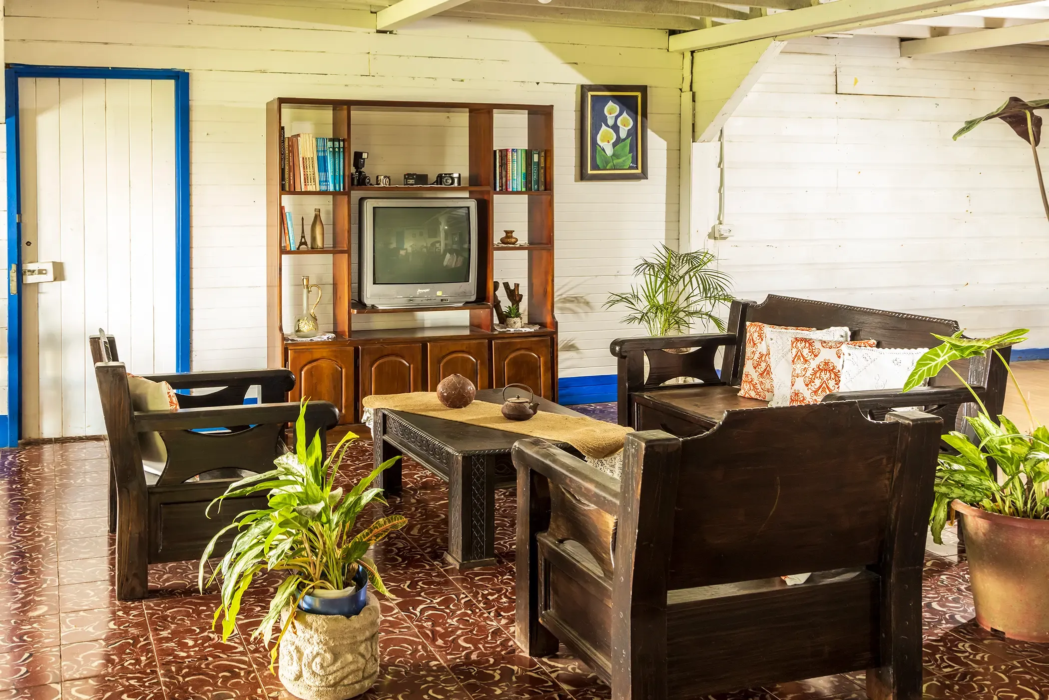 Salle à manger de la Casona avec mobilier ancien